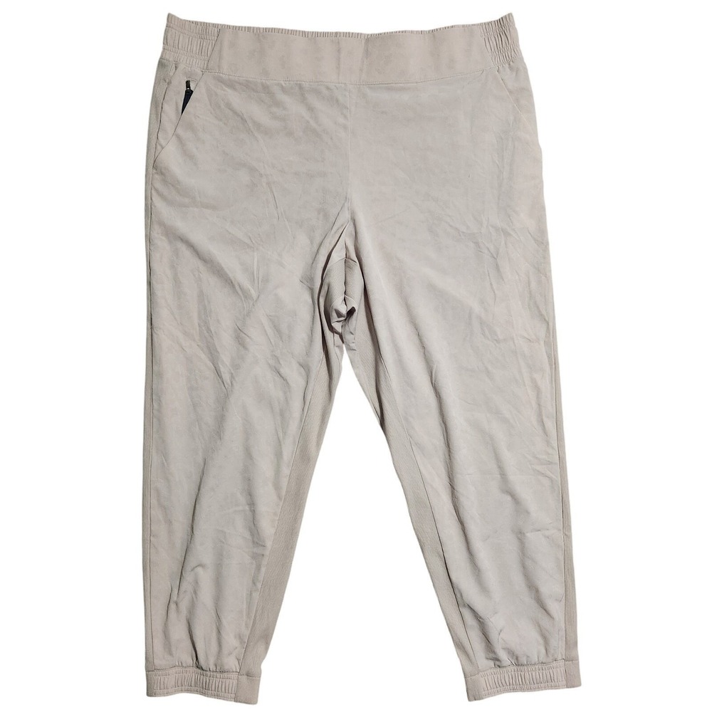 Athleta Brooklyn Jogger Women's Size 20 Beige Jacquard Leopard Textured Pants